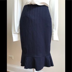 WHBM Pinstripe Flirty Pencil Skirt, NWT